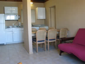 Inside of one of the cabins