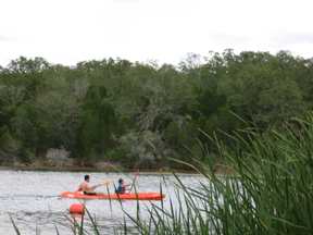 canoeing down the creek to the Colorado River