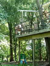 The deck of the rental cabin