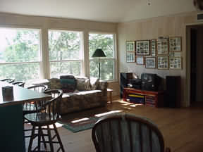 living room of the rental cabin