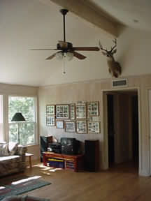 living room of the rental cabin