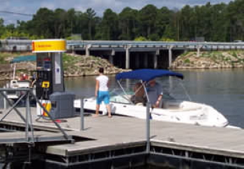 Buying gas on Lake Conroe