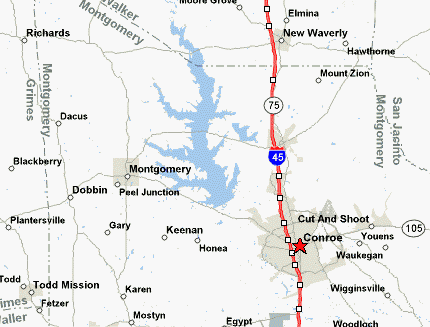 Map of Lake Conroe Area