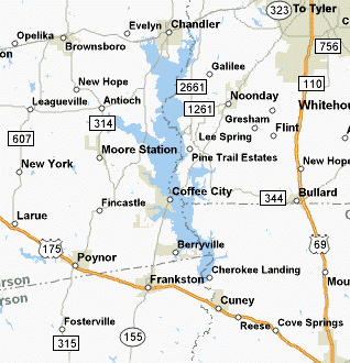 Lake Palestine Map