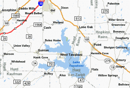 Lake Tawakoni Map 