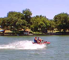 jet skiing on Lake LBJ