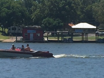 View of Llanorado Lodge from the water